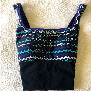 Profile by Gottex. Black with detail over the bust.